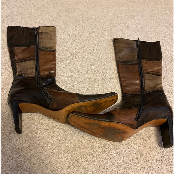 Women’s Zita Maria patchwork leather boots with side zipper. Size 8.5 - Picture 6 of 10